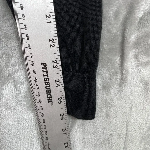 Peter Millar Men's Size S Quarter Zip Sweater Merino Wool Lyocell Black